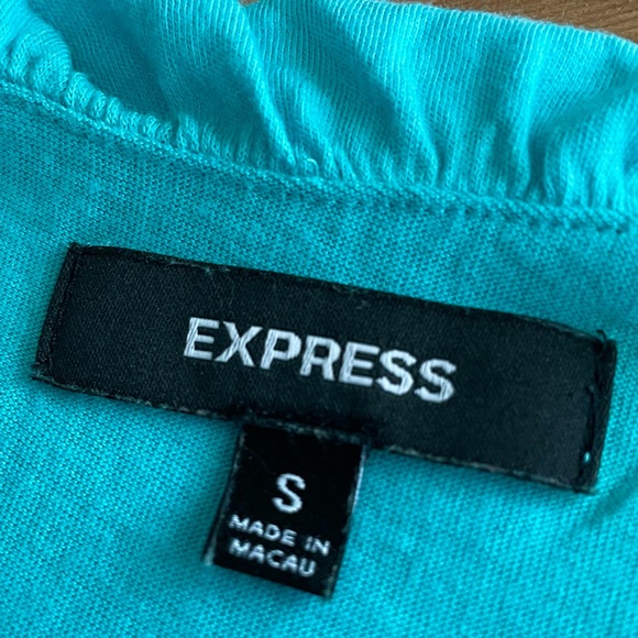 Express Turquoise Ruffled Tank Top- Size Small - Picture 8 of 8